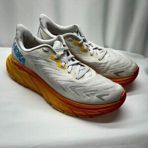 Hoka One One Arahi 6 Womens Running Shoes White/Yellow/Orange Size 8.5B